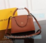 Young Girl Top Clone L---V Brown Genuine Leather Soft Shoulder Bag 